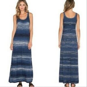 7283 * Vince Space Dyed Maxi Dress Blue White Size M